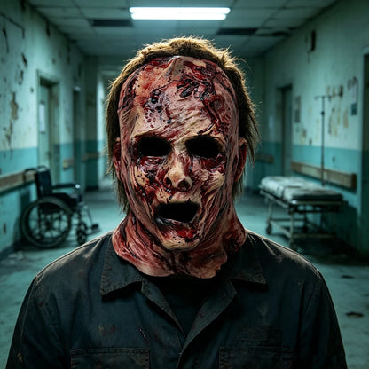 Masque Zombie Latex Visage Entier - Sanglant avec Cheveux | Halloween Horreur