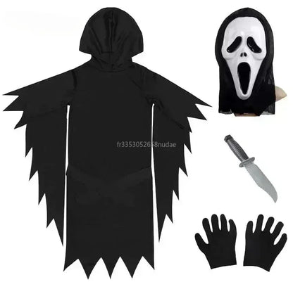 Costume Fantôme Masqué Enfant/Adulte - Déguisement Horreur | Halloween