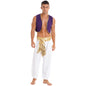 Déguisement Aladin Homme - Prince Arabe Cosplay - Gilet & Pantalon Harem - Halloween, Carnaval, Scène