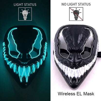 Masque LED Néon Halloween - Purge Lumineux Sans Fil