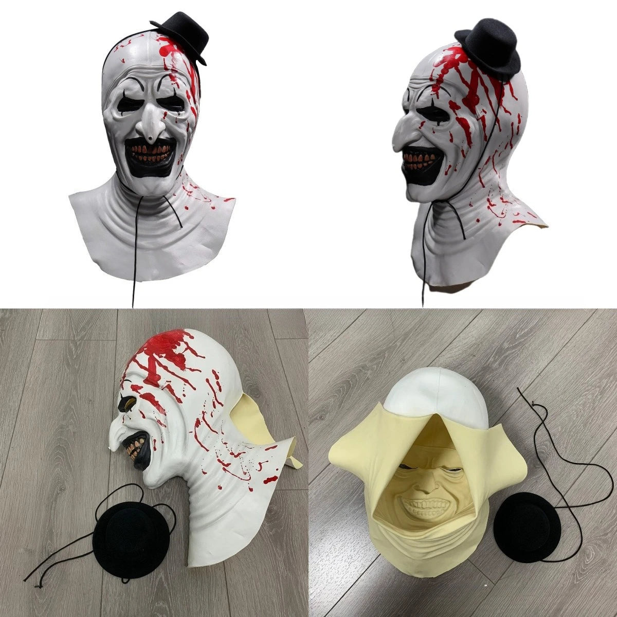 Masque Clown Tueur en Latex - Visage Entier Sanglant | Horreur Halloween