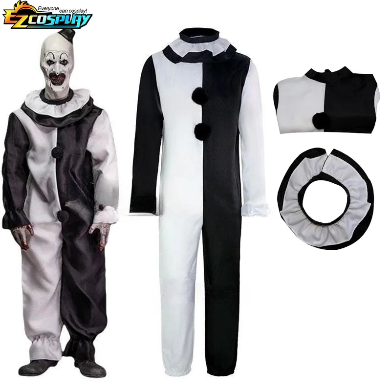 Déguisement Clown Terrifiant - Combinaison et Masque Halloween pour Homme et Femme