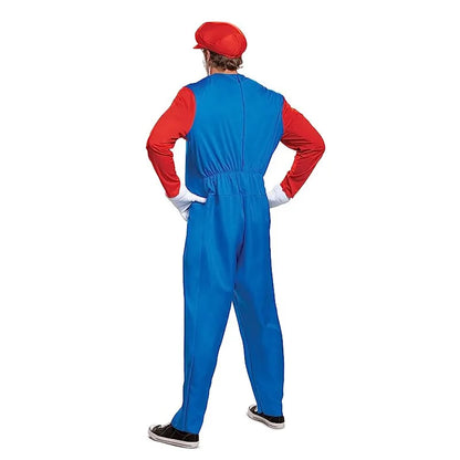 Déguisement Plombier Moustachu Adulte - Salopette, Casquette et Moustache - Halloween, Carnaval, Cosplay
