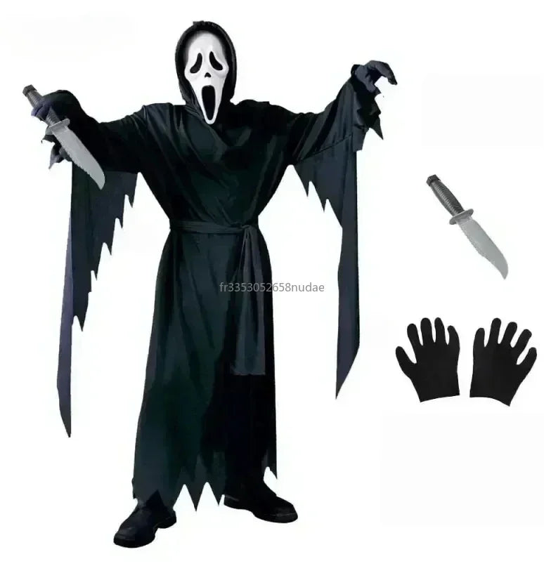 Costume Fantôme Masqué Enfant/Adulte - Déguisement Horreur | Halloween