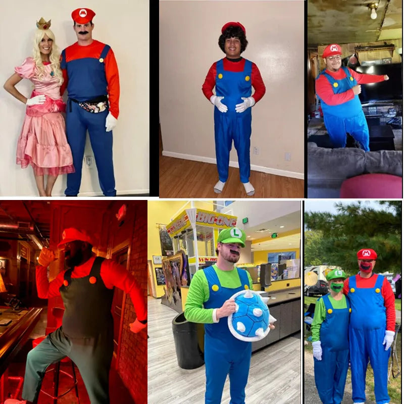 Déguisement Plombier Moustachu Adulte - Salopette, Casquette et Moustache - Halloween, Carnaval, Cosplay