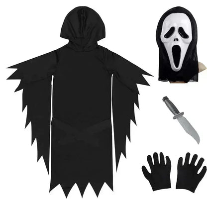 Costume Fantôme Masqué Enfant/Adulte - Déguisement Horreur | Halloween