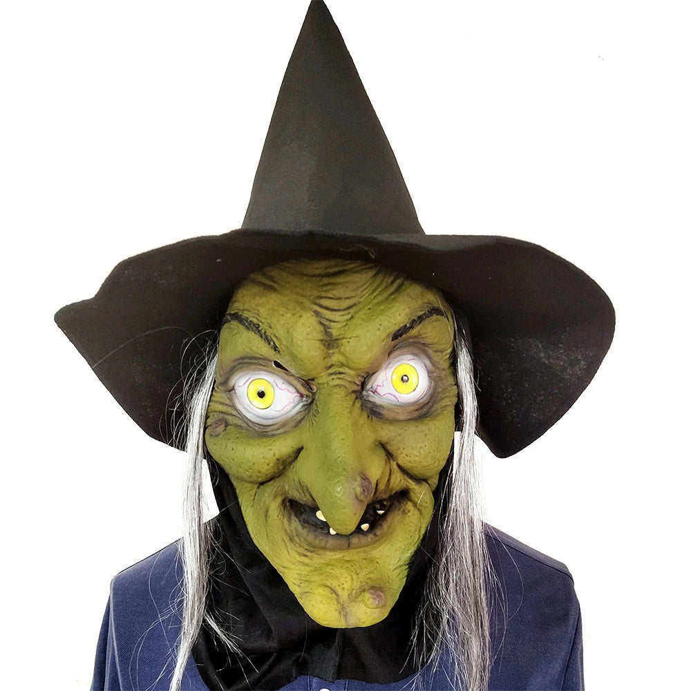 Masque Sorcière Vieille en Latex - Visage Entier Réaliste | Halloween Horreur