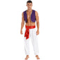 Déguisement Aladin Homme - Prince Arabe Cosplay - Gilet & Pantalon Harem - Halloween, Carnaval, Scène