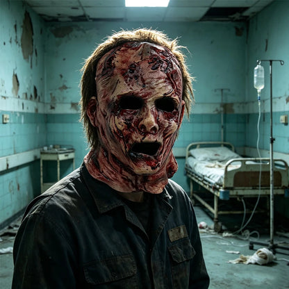 Masque Zombie Latex Visage Entier - Sanglant avec Cheveux | Halloween Horreur