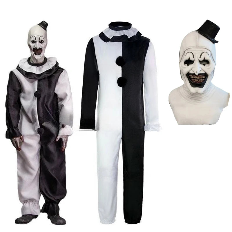 Déguisement Clown Terrifiant - Combinaison et Masque Halloween pour Homme et Femme